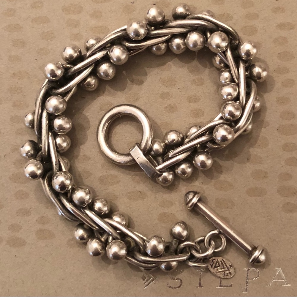 Iconic Silpada Sterling Silver DNA Toggle Clasp Bracelet B0523 - Picture 8 of 14